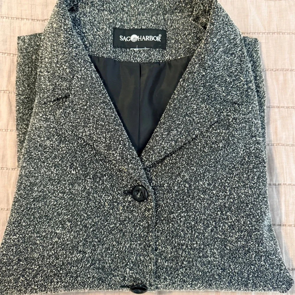 Sag Harbor Tweed Blazer Grey Size 16 - Picture 2 of 7